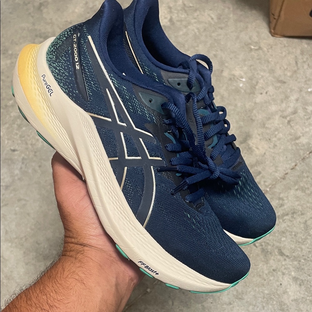 Asics GT 2000 12 Navy and White Athletic Sneakers